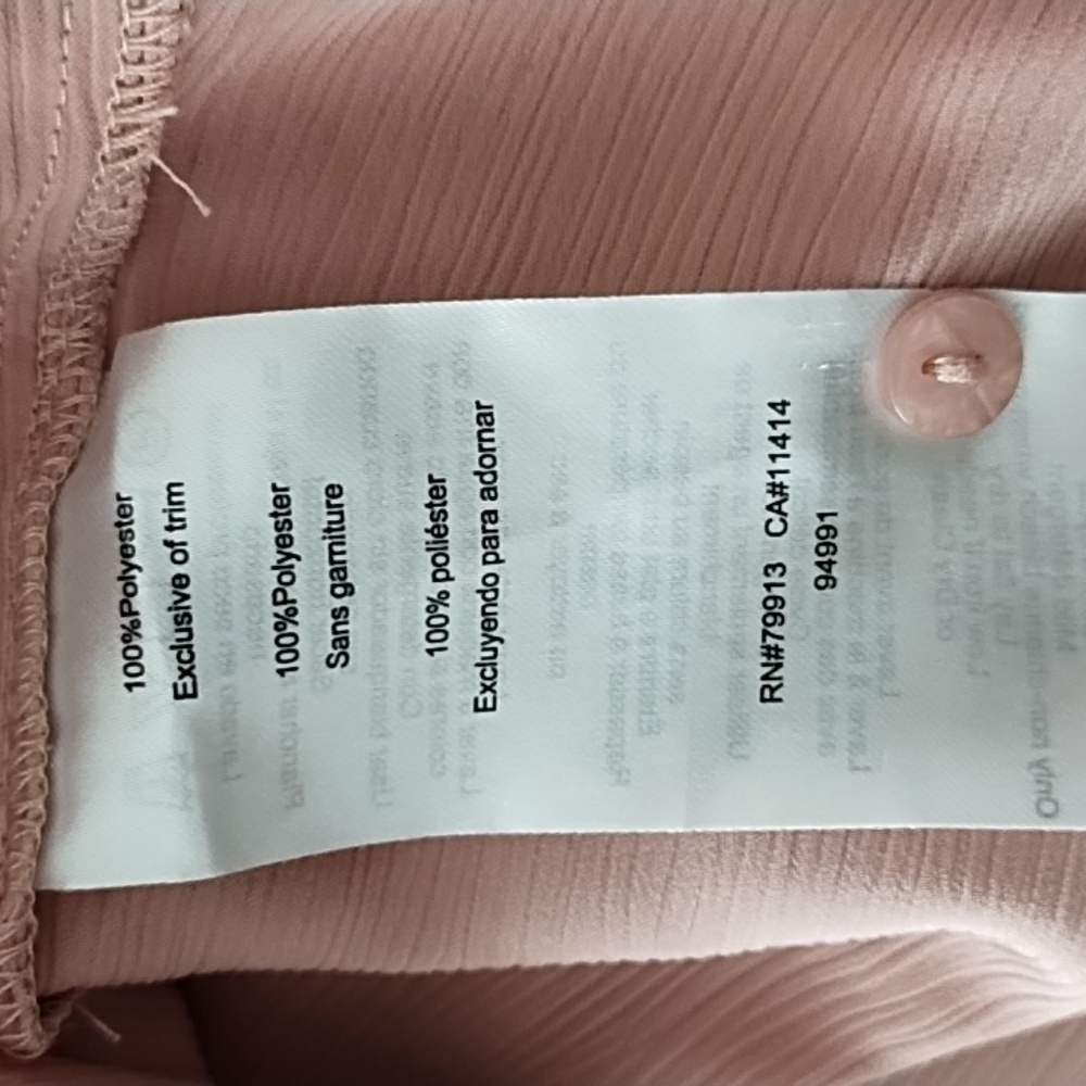 Motherhood Maternity Blouse Womens Size Small Vacay Resort Long Sleeve Soft Pink - Picture 7 of 8